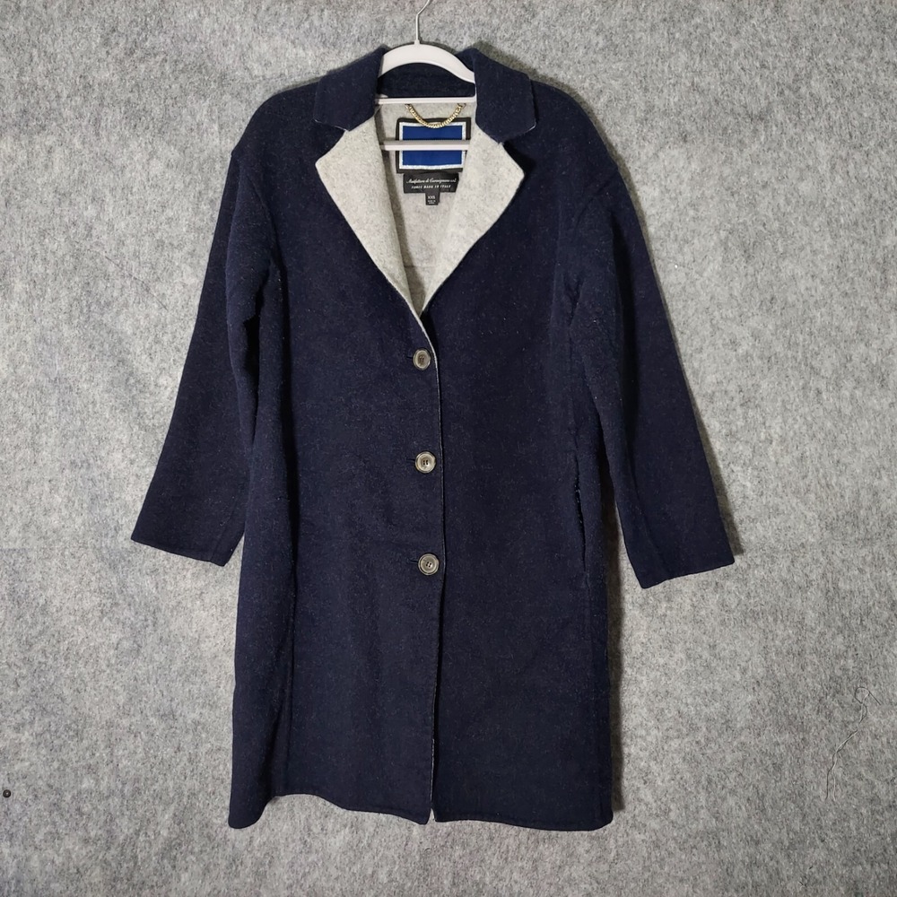 J Crew Women Coat 2XS Manifattura di‎ Carmignano Italian Double Face Wool Preppy